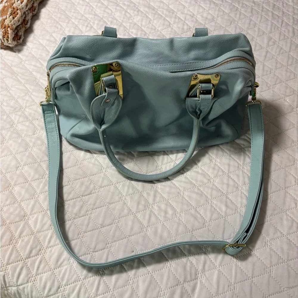 Steve Madden Light Blue/Mint Shoulder Bag Purse with Gold Hardware - Picture 2 of 16